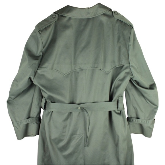 Vintage Towne London Fog Trench Coat Removable Liner Belted 44 Green Pockets - Picture 4 of 15